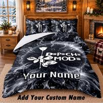 Depeche Mode Pattern Bedding 3Pcs Set Custom Name, Bed Sheet And Pillowcases For Home Bedroom 140cmx200cm