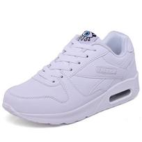 Women Air Cushion Sneakers Lace Up Lightweight Running Shoes Comfortable Casual Walking Trainers 44 balta