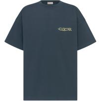 DIOR Lewis Hamilton T-Shirts Men's Marine Blue Crew Neck Moderate 513J671A0554-C989 XS black