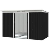 9Ft X 4Ft Metal Garden Shed Waterproof Outdoor Bike Storage Shed Galvanised With Foundation Kit Vents Apex Roof And Lockable Double Doors For Patio