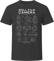 Roll Film Camera Patent Blueprint Vintage Photographer Photography Gift T Shirt 2XL gray