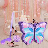 Butterfly Pinata, with Batter and Blindfold, Decorative Birthday Party Supplies, Pull String Pinata white