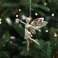 Gold Christmas Hanging Decoration Angel Snowflake Dragonfly Xmas Ornament Ball Shopwindow Festival Favors gray