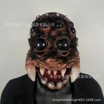 Baisus voras Latekso kaukė 8 akys Plaukuotas kostiumas Helovino Karnavalo Šventė Spider Mask with Hair black