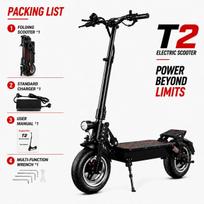T2 Foldable Adult Electric Scooter 1000W Motor 48V 16Ah Battery Max Speed 45KMH 50KM Range 10 Inch All Terrain Tires Portable T2-48V 16Ah-1-dd