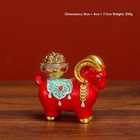 Resin Chinese Feng Shui Lucky Goat Statue With Golden Details Wealth Symbol Design For Home Office Desktop Decor New Year Gift A21