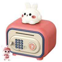 Password Lock Smart Money Deposit Box Electronic ATM Penny Bank  Creative Toy Pink-Style A