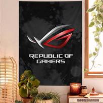 A-AsuS-S R-ROG LOGO Tapestry Art Printing Japanese Wall Tapestry Anime Wall Hanging Home Decor 100X70CM black