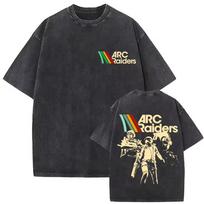 100% Cotton Arc Raiders T-shirt 2026 Game Vintage Washed Funny Graphic T-shirts Men's Women Casual Fashion Short Sleeve T-shirt 110 black