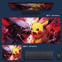 XXL Mouse Pad Desk Mat Gengar  Pikachu  NonSlip Rubber Base  Perfect for Gaming  Pokmon Fans 30x80x0.2cm