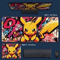 XXL Mouse Pad Desk Mat Gengar  Pikachu  NonSlip Rubber Base  Perfect for Gaming  Pokmon Fans 30x80x0.2cm