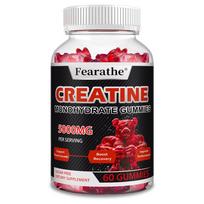 Fearathe Creatine Monohydrate Gummies 5000mg Per Serving, with L-Taurine, Betaine Anhydrous, Alpha GPC, Vitamin B12, Sugar Free, 60 Gummies 60 Capsules