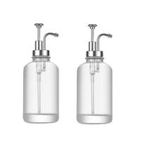 Tikslus dozavimas 16 oz kavos sirupo dozatorius Atnaujintas siurblys Muilo dozatorius Namams 2Pcs Silver