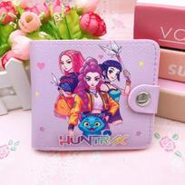 Kpop Demon Hunters Pu Wallet Anime Short Style Coin Purse Cartoon Girls' Heart Wallet Storage Bag Gift blue