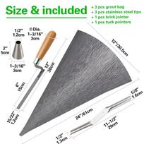 Grout Bag for Tiles, Brick Jointing Tool, Portable Cement Sealant Bag, Mortar Grouting , pilka spalva