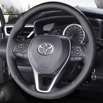 Customize Microfiber Leather Car Steering Wheel Cover For Toyota Avalon Camry 2018-2022 Crown 2018-2022 Corolla 2018-2022 RAV4 Orange Thread