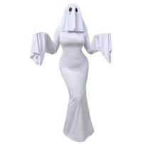 Vaiduoklės merginos kostiumas Ponia. Abrikosinė tokia miela vaiduoklio suknelė moteriškas cosplay Helovino scenos kostiumas S white