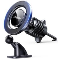 UGREEN Magnetic Car Phone Holder Strong Magnets 2 IN 1 360° Rotatable Car Mount For Magsafe iPhone 16 15 Pro Samsumg S25 Xiaomi juoda