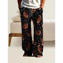 Men's 3D Abstract Pattern Printed Baggy Casual Trousers,  Elastic Drawstring Waist with Pockets, for Spring Summer Home Outdoor Vacation 5XL tamsiai violetine spalva