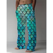 Men's 3D Abstract Pattern Printed Baggy Casual Trousers,  Elastic Drawstring Waist with Pockets, for Spring Summer Home Outdoor Vacation 8XL jūros banga