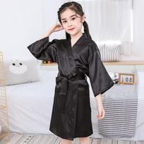 Kids' Ice Silk Summer Pajamas: Light Girls' Kimono-Style Robe 8 for height 110-120cm juoda