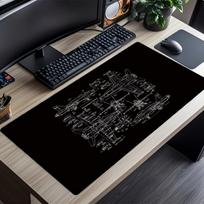 Aircraft Blueprint Mouse Pad XXL Large Desk Mat Non-slip Rubber Lock Edge Gaming Keyboard Mousepad Office Computer Table Mat 400X900X2MM