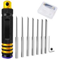 Model Chisel With Blades Gundam Resin Carved Scribe Line Hobby Cutting Tool Chisel 7 Blades Tools For RC Car / Drone Repairing Chisel gray