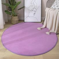 Round Coral Velvet Memory Foam Rug High Absorption Non Slip Mat For Bedroom Living Room Kids Area Yoga 60x60cm violetinė