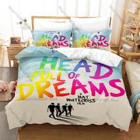 C-Colorful Coldplay Music Graphic Bedding Set Duvet Cover With 2 Pillowcases Teen Rock Fan Bedroom Decoration EU Single(135x200cm)