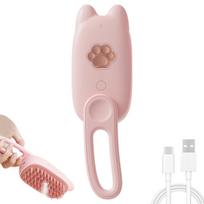 Dog Brush Electric Spray Pet Steam Brush Soft Silicone Pet Hair Removal Water Brush Dog Grooming Supplies Pet Accessories rožinė