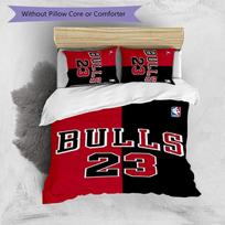 3pcs Chicago Bulls Design Cover Set - HD Printed Bedding with 1 Cover and 2 Pillowcases - Perfect for Home and Dorm Decor 140cmx200cm