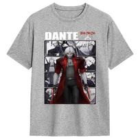Devil May Cry Dante Graphic T-shirt Vintage Washed Gothic Gaming Merch Harajuku Unisex Oversized Crew Neck Cotton Short Tee Tops 130 gray