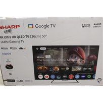IŠPARDAVIMAS. Sharp 50HR7265E 50" (126cm) QLED 144Hz 4K Ultra HD Google TV, Dolby Vision, Dolby Atmos, Central Stand | IŠPARDAVIMAS. | Sharp 50HR7265E | 50 | Smart TV | Google TV | Black | PAŽEISTA PAKUOTĖ, NAUDOTAS | 50HR7265ESO