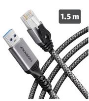 AXAGON ADE-AM15 USB-A Gigabit Ethernet adapter with integrated CAT6 RJ-45 network cable (1.5 m), Asix AX88179B