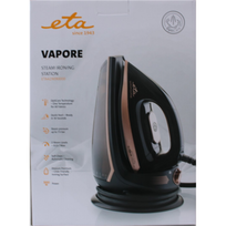 IŠPARDAVIMAS. ETA ETA429090000 Vapore Steam station, 3000 W, Black | ETA Vapore 4290 90000 | Steam Iron | 3000 W | Water tank capacity 1500 ml | Continuous steam 120 g/min | Black | PAŽEISTA PAKUOTĖ | ETA429090000SO