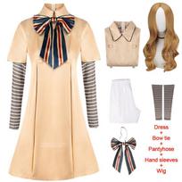 MEGAN Cosplay suknelė mergaitėms, moterims, AI lėlėms, robotams, Megan suknelės, uniforma, MEGAN mergaitėms ir suaugusiems, Cosplay, Helovino kostiumas 140 (9-10T) beige