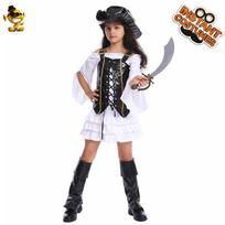 Halloween girl pirate costume, role-playing outfit, stage performance costume, direct supply L （10-12Y 140-152CM ） black