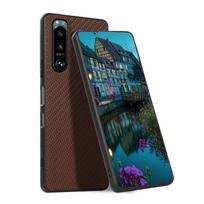 For Sony Xperia 5 III Carbon Fiber Skin PU + PC + TPU Shockprof Protective Case For Sony Xperia 5 III ruda