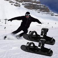 Mini Slidinėjimo Čiuožyklės Sniego Batai Suaugusiems Vaikams Lauko Žiemos Vaikščiojimo Batai Guminis Padas Reguliuojamas Dirželis Black 1st Gen Ski Skates black
