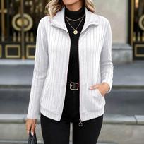 Women's Ribbed Knit Color Jacket for Casual Everyday Wear XL balta