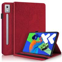 Coque For Lenovo Idea Tab Pro 12.7 Case Embossed Tree PU Leather Wallet Flip Cover For Funda Lenovo Idea Tab Pro Case TB373FU Lenovo Idea Tab Pro raudona