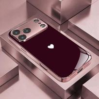 Raudonas fonas Meilės raštas Metalinis grūdintas stiklas Telefonų dėklas iPhone 17 16 15 14 13 12 11 18 Pro Max Plus 17 Air 17E Dangtelis iPhone 18 Pro