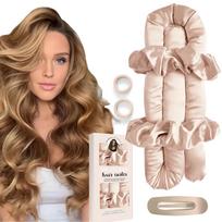 Heatless Cotton Hair Curlers: Sleep-Friendly Lazy Styling for Big Waves 27x3.5x9.5 Boxed brown
