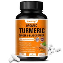 Soomiig Organic Turmeric Curcumin Capsules, 1500mg, 95% Curcuminoids, with Black Pepper, 120 Caps 120 Capsules