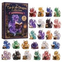 Dragon Advent Calendar Christmas Countdown Calendar, with 24 Acrylic Decorations, Days Festive Decorations Gift Box, Holiday for Lovers