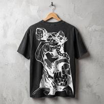 Jotaro Kujo JoJo’s Bizarre Adventure Black or Faded Gray T-Shirt – 100% Cotton, Anime Manga Streetwear L gray