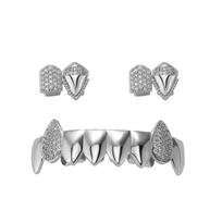Hiphopas Smaigės Cirkonis Žalvaris Grillz Šviečiantis Kūno Papuošalas Naujas Unisex Punk Kūgio Formos Grillz Helovinas Individualizuotas Papuošalas gray