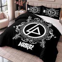 Linkin Park 3Pcs Bedding Set Duvet Cover With Two Pillowcases For Bedroom Home Decoration 135cmx200cm white