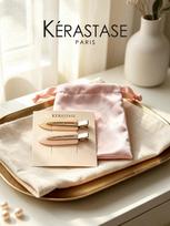 Kerastase Gift No‑Trace Hair Clips Set,2Pcs Cream Duckbill Hair Pins With Satin Drawstring Pouch for Makeup Hairstyle beige