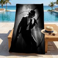Michael Jackson Stylish Digital Printing Beach Towel Quickdrying Absorbent Blanket For Beach Pool Gym Travel 80cmx160cm(31x63inch) gray